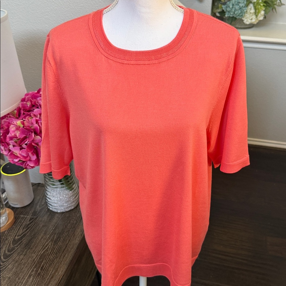Chico’s Crewneck Pullover Sweater in Melon Mambo - Picture 11 of 13